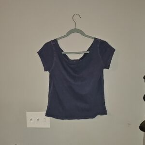 Aeropostale Womens Off The Shoulder Top. Blue Sz XS!!